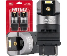 LED lemputės „Full Canbus Pro P27/7W“ 2x3157 SMD baltos 12 V 24 V amio-03598