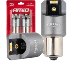 LED lemputės „Full Canbus Pro py21w“ 2x1860 SMD oranžinės 12v 24v amio-03594
