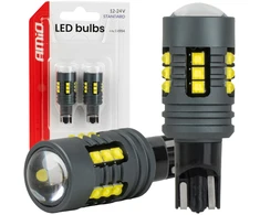 Żarówki led standard w16w t15 2525 18smd balta 12v 24v amio-04994