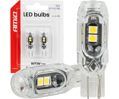 Żarówki led standard w5w t10 2835 5smd balta 12v amio-04995