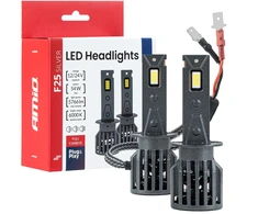 LED žibintų lemputės F25 Sidabrinis FULL CANBUS H1 54W 12V 24V AMIO-04701