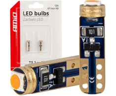 Standartinės raudonos LED lemputės W1W T5 12V 3030 1LED HP amio-03727