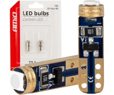 Standartinės žalios LED lemputės W1W T5 12V 3030 1LED HP amio-03729