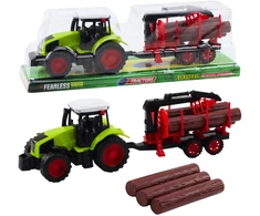 Lean Toys Traktorius su HDS priekaba medienos transportavimui