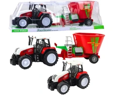 Lean Toys Žaislinis traktorius su priekaba ir pašarų maišytuvu, 60 cm