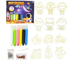 Lean Toys 3D Tapybos Rinkinys Vaikams, 6 Spalvos, 12 Pakabukų