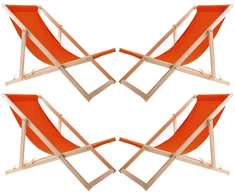 Rinkinys 4 saulės kėdžių komplektas, oranžinis, surinktas, Woodok