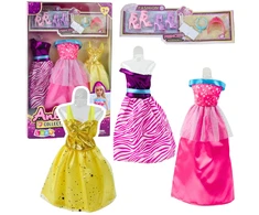 Lean Toys Lėlės aprangos rinkinys Anlily: suknelės, batai, rankinė ir karūna, 8 dalys