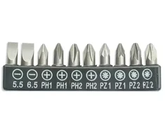 Dedra Atsuktuvo antgaliu komplektas 10 vnt25mm SL5565 PH12x2PZ12x2