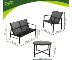 Balcony furniture set - 4 pieces Gardlov