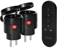 Orno Rinkinys Belaidžių MINI lizdų rinkinys, valdomas nuotoliniu būdu 2+1, 2300 W, IP44