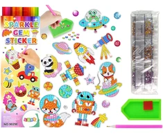Lean Toys Deimantinių lipdukų rinkinys Astronautai