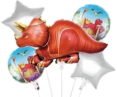 Zestaw Rinkinys Dinozaurų gimtadienio balionų rinkinys gimtadieniams, vakarėliams, 5 vnt.