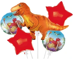 Zestaw Rinkinys Dinozaurų gimtadienio balionų rinkinys gimtadieniams, vakarėliams, 5 vnt.