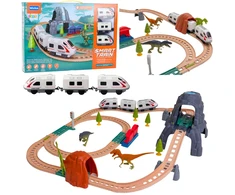 Lean Toys Elektrinis traukinys su dinozaurais, šviesomis ir garsais 76 cm