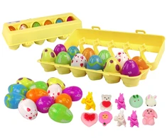 Lean Toys Vaikiškas velykinių kiaušinių rinkinys, 12 vnt.