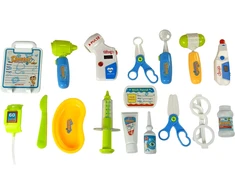 Lean Toys Žaislinis daktaro vežimėlis su priedais, mėlynas