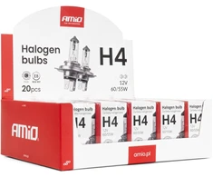 Halogeninių lempučių rinkinys H4 12V 60/55W UV filtras (E8) 20 vnt. amio-04401