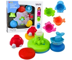 Lean Toys Interaktyvus vonios žaislų rinkinys su fontanu ir gyvūnais vaikams nuo 18 mėnesių