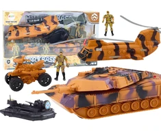 Lean Toys Karinis žaislų rinkinys su tanku, sraigtasparniu ir parašiutininku