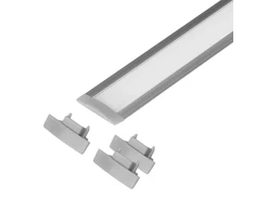 Zestaw: Rinkinys: Komplektas: aliuminio profilis LED juostoms, 2000 x 24,5 x 6,05 mm, įleidžiamas, sidabrinis, opalo spalvos dangtelis, 4 galiniai dangteliai