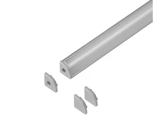 Zestaw: Rinkinys: Komplektas: aliuminio profilis LED juostoms, 2000 x 10 x 10 mm, kampinis, sidabrinis, matinis dangtelis, 4 galiniai dangteliai