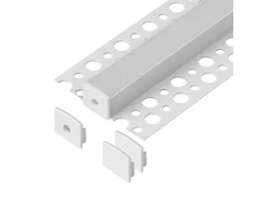 Zestaw: Rinkinys: Komplektas: aliuminio profilis LED juostoms, 2000 x 55 x 13 mm, paviršinis montavimas, baltas, matinis dangtelis, 4 galiniai dangteliai