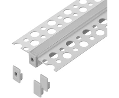 Zestaw: Rinkinys: Komplektas: aliuminio profilis LED juostoms, 2000 x 47,7 x 11,9 mm, įleidžiamas, baltas, opalo spalvos dangtelis, 4 galiniai dangteliai