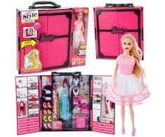 Lean Toys Lėlių spinta su priedais ir didele lėle