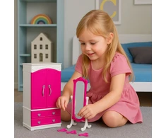 Lean Toys Lėlių baldų komplektas 29 cm lėlėms: spinta ir veidrodis