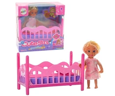 Lean Toys Žavus lėlės ir lovytės rinkinys