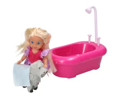 Lean Toys LĖLĖ SU VONIA IR ŠUNIUKU