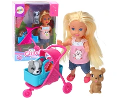 Lean Toys Žavus lėlės rinkinys su šuniukais