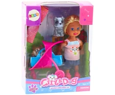 Lean Toys Žavus lėlės rinkinys su šuniukais