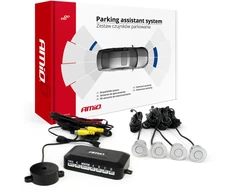Parkavimo jutiklių rinkinys, skirtas kamerai ir LCD ekranui, 4 sidabro spalvos jutikliai 22 mm AMIO-02990