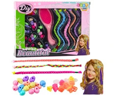 Lean Toys Plaukų pynimo rinkinys vaikams su spalvotais karoliukais