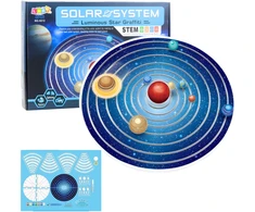 Lean Toys Saulės sistemos modelis su šviečiančiu efektu