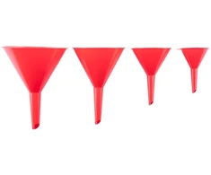 Top Tools Plastikinių piltuvėlių rinkinys 4 vnt f 50, 75, 95, 115mm
