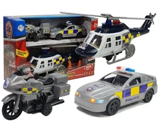 Lean Toys Policijos transporto priemonių rinkinys su šviesomis ir garsais