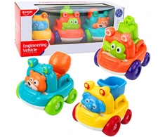 Lean Toys Žaisliniai statybiniai automobiliai vaikams 3 vnt.