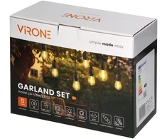 Pakabinamas šviestuvas Orno Rinkinys Šviesų girliandų rinkinys - 1 girlianda 5 m (5 šviestuvai) + 5 LED lemputės 1 W E27, 3000 K - šilta + 1 lemputė nemokamai!