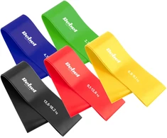 Rinkinys TPE mankštos gumų rinkinys - Mini Band L, 2,3-18,2kg, 5 gumos, spalvingos, REBEL ACTIVE
