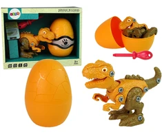 Zestaw Žaislinis dinozaurų rinkinys su atsuktuvu Lean Toys, geltonas