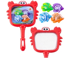 Lean Toys Žvejojimo rinkinys su krabų sieteliu ir spalvotomis žuvytėmis