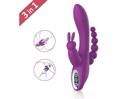 Analinis ir makšties triušio vibratorius, violetinis