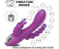 Analinis ir makšties triušio vibratorius, violetinis
