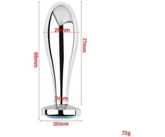 Analinis kaištis Sidabrinis Crystal Anal Plug, 26 mm