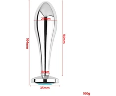 Analinis kaištis Sidabrinis Crystal Anal Plug, 29 mm