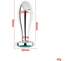Analinis kaištis Sidabrinis Crystal Anal Plug, 22 mm