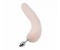 Analinis kaištis su natūraliu lapės kailiu Tail Plug, 47 cm
